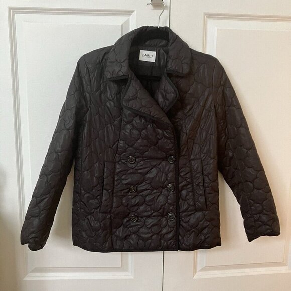Farhi by Nicole Farhi Jacket Womens 8 Black Quilted Shacket - Picture 1 of 8